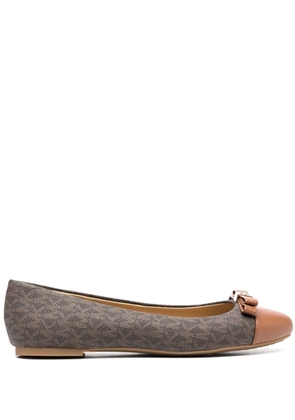 Michael Michael Kors Andrea monogram print ballerinas - Brown