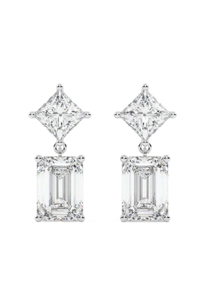 Tilla 14kt princess-cut dangling earrings - White