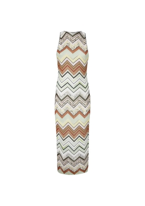 Missoni zigzag-pattern midi dress - Neutrals