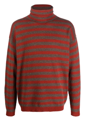 Lardini striped roll neck sweater - Red