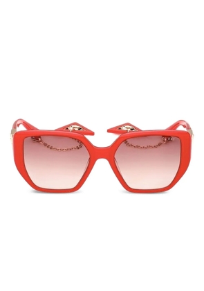GUESS EYEWEAR chain-embellished geometric sunglasses - Red