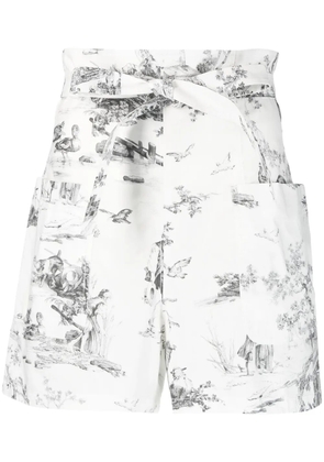Philosophy Di Lorenzo Serafini graphic-print belted shorts - White