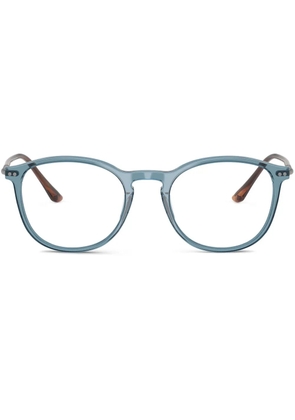 Giorgio Armani logo-engraved glasses - Blue