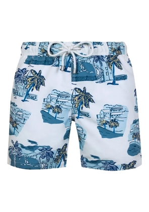 Bluemint graphic-print drawstring shorts - White