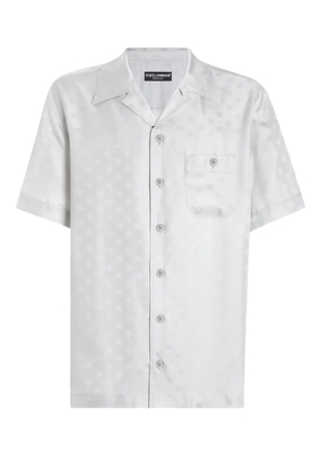 Dolce & Gabbana monogram-logo silk shirt - Grey