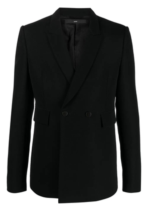 SAPIO double-breasted wool-cotton blazer - Black