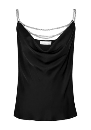 Rabanne chain strap satin top - Black