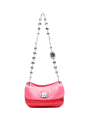 Miu Miu Pre-Owned 2010-2020s matelassé crystal-detail shoulder bag - Pink