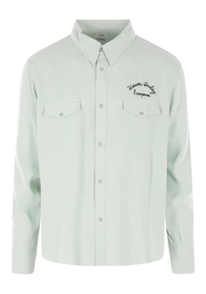 visvim logo- embroidered shirt - Green