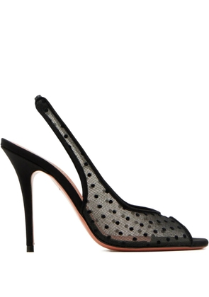 Amina Muaddi Kristina polka-dot slingback sandals - White