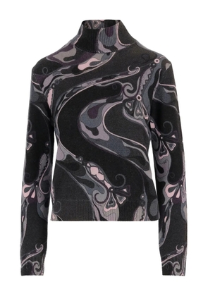 PUCCI orchids high-neck wool sweater - Black