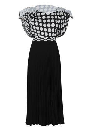 MM6 Maison Margiela polka dot pleated midi dress - Black