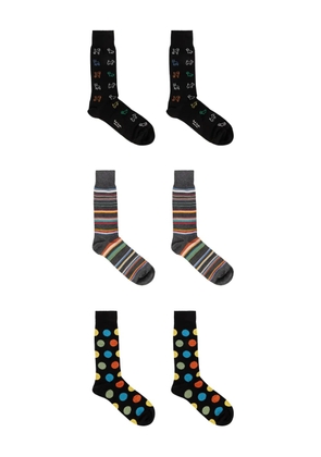 Paul Smith multi-pattern socks - Black