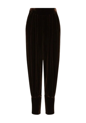 Giorgio Armani pleated velvet trousers - Brown