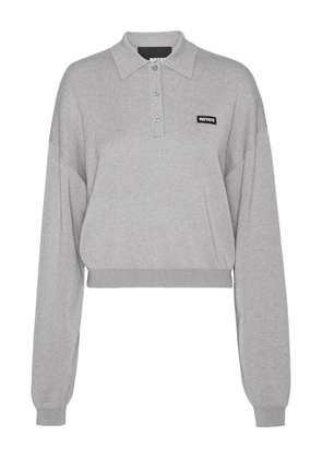 ROTATE BIRGER CHRISTENSEN logo-patch polo sweater - Grey
