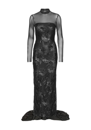 ROTATE BIRGER CHRISTENSEN sequin floral-embellishment maxi dress - Black