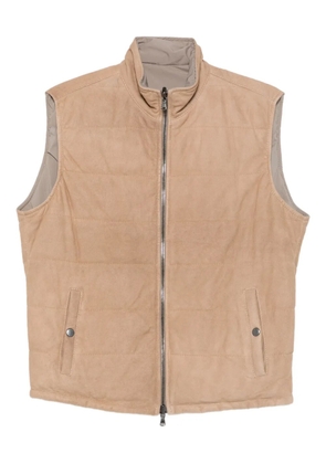 Barba quilted suede gilet - Neutrals