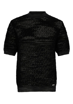 DSQUARED2 open work knit T-shirt - Black