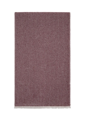Brunello Cucinelli herringbone-pattern cashmere scarf - Red