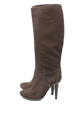 Bottega Veneta Pre-Owned 110MM Suede Platform Heel Boots - Grey