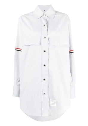 Thom Browne RWB stripe longline shirt - Grey