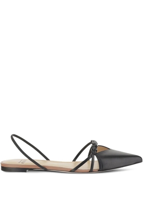 Francesco Russo leather flat pumps - Black