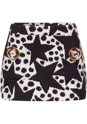 AREA Crystal Medallion jacquard miniskirt - Black