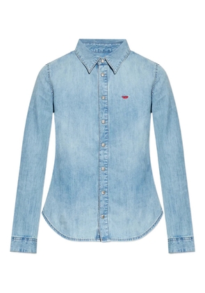 Diesel De-Eazy button embroidered shirt - Blue