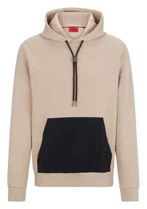 HUGO colour-block drawstring hoodie - Neutrals