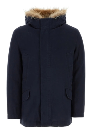 Yves Salomon fur-trim hooded parka - Blue
