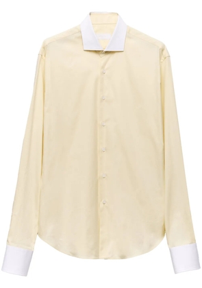 Prada contrasting-collar cotton shirt - Yellow