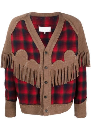 Maison Margiela x Pendleton fringe-trim wool cardigan - Red