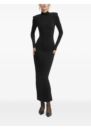 La Mania turtleneck open-back maxi dress - Black