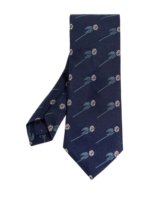 Paul Smith floral-embroidered tie - Blue
