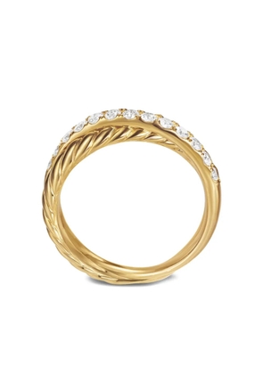 David Yurman 18kt yellow gold Crossover Two Row diamond ring (5mm)