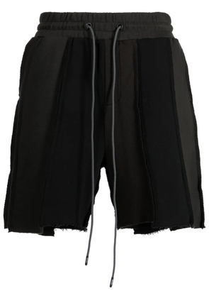 Mostly Heard Rarely Seen exposed-seam cotton track shorts - Black