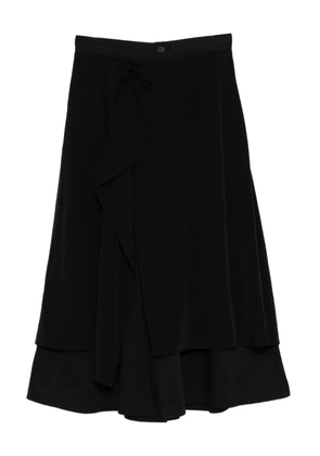 Yohji Yamamoto twill backside draped pants - Black