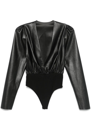 Alchemy x Lia Aram faux-leather bodysuit - Black