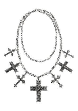 Emanuele Bicocchi Notre-Dame crosses chain necklace - Silver