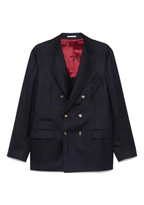 Brunello Cucinelli double-breasted cupro blazer - Blue