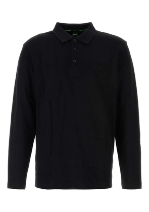 BOSS long-sleeve piquet polo shirt - Black