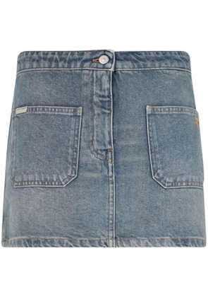 Courrèges logo-embroidered mini skirt - Blue