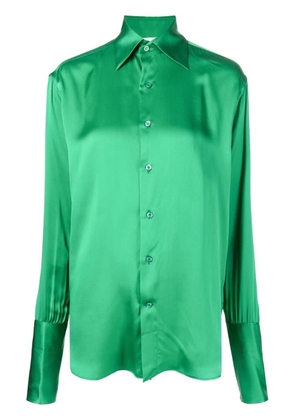 WOERA long-sleeve silk shirt - Green