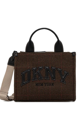 DKNY check-appliqué tote bag - Brown