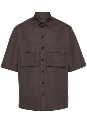 Dolce & Gabbana logo-embroidered cargo shirt - Brown