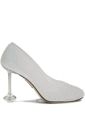 LOEWE 90mm strass toy pumps - White