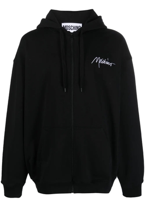 Moschino logo-print cotton hoodie - Black
