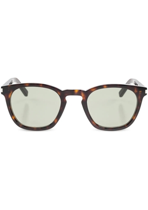 Saint Laurent Eyewear logo-engraved sunglasses - Brown