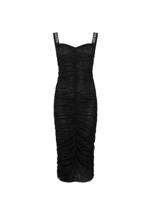 Philipp Plein Wrinkled lace dress - Black