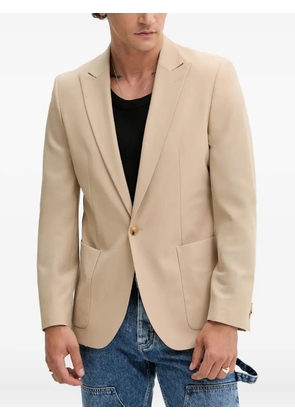 HUGO patch-pocket single-breasted blazer - Neutrals